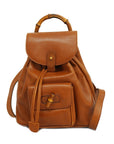 GCCI Bamboo Rucksack 003 1705 0030 Women's Leather Backpack Brown
