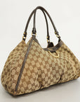 GCCI GG Canvas Abby 189835 Women's Tote Bag Beige,Brown