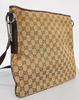 GCCI GG Canvas Shoulder Bag 113013 Women's Shoulder Bag Beige,Dark Brown