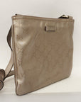 GCCI GG Imprime 201538 Women's Leather Shoulder Bag Gray