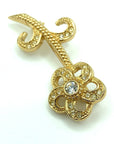 CHRISTIAN D1OR brooch rhinestone gold accessories ladies