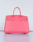 HMS Birkin 30cm Togo Leather Handbags Lip Pink Golden