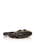 GCCI Black Leather Horsebit Flap Shoulder Bag