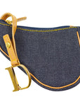 CHRISTIAN D1OR 2001 Denim Saddle Key Case 70747