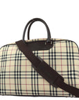 BBERRY Beige Check 2way Duffle Shoulder HandBag 181831
