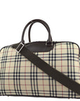 BBERRY Beige Check 2way Duffle Shoulder HandBag 181832