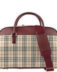 BBERRY Beige Bordeaux Check 2way HandBag 181833