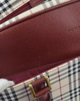 BBERRY Beige Bordeaux Check 2way HandBag 182065