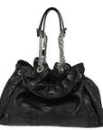 Christian D1OR Black Lambskin Bucket Handbag