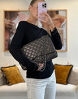 *FIRE PRICE* CH Bronze Metallic Classic Maxi Bag with Single Flap and Silver Hardware