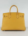 HMS Birkin 30cm Togo Leather Handbags Yellow Silver