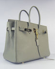 HMS Birkin 30cm Togo Leather Handbags Dark Grey Golden