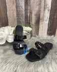 Black Sandals Luxury Designer GCCI