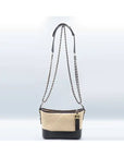 A91810 Beige Leather Gabrielle Hobo Small Chain Shoulder and Crossbag CH