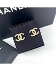 25C Women s Basic CC Logo Season Earrings Gold ABE953 CH