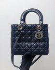 Cannage Lambskin Lady D1OR Medium Dark Blue