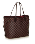 Brown LV Damier Ebene Neverfull MM Tote Bag