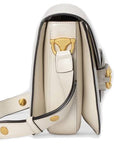 (WMNS) GCCI Horsebit 1955 Retro Gold buckle Leather Shoulder Messenger Bag Small White Classic 602204-1DB0G-9022
