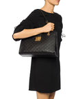 (WMNS) GCCI Padlock Metallic Logo Embossing Leather Tote Chain Black Handbag 479197-0REAG-1000
