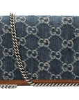 (WMNS) GCCI Dionysus Logo Denim Messenger Bag Gray Blue / Brown Retro 476432-2KQFN-4483
