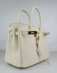 HMS Birkin 30cm Togo Leather Handbags Beige Golden