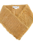 Christian D1OR Beige Fur Scarf Stole Small Good
