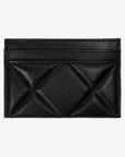 19 Gold Chain Logo Quilted Lambskin Card Wallet Black CH