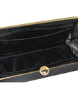 1960's GCCI mod black silk interlocking GG clutch purse
