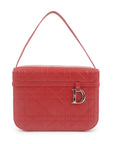 Christian D1OR Cannage Leather Vanity Bag Hand Bag Red