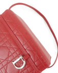 Christian D1OR Cannage Leather Vanity Bag Hand Bag Red