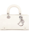 Christian D1OR Cannage Leather Hand Bag Small Bag White
