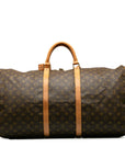 Brown LV Monogram Keepall Bandouliere 60 Travel Bag