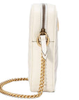 (WMNS) GCCI GG Marmont Gold Logo Leather Chain Shoulder Messenger Bag Mini White Classic 598597-DTDCT-9022
