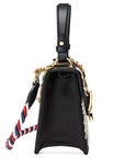 (WMNS) GCCI Sylvie Gold Buckle Stripe Webbing Mini Black Handbag 470270-9AAQG-8720