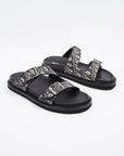 Christian D1OR Aqua Double Band Sandal Oblique Canvas EU 42 UK 8