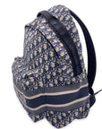 CHRISTIAN D1OR Blue Oblique Jacquard Canvas D1OR Travel Backpack Bag