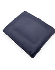 PRD Blue Saffiano Leather Bifold Wallet Coin Purse