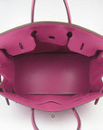 HMS Birkin 35cm Togo Leather Handbags 6099 Peach Silver