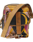CHRISTIAN D1OR Argyle Check Shoulder Bag Nylon Yellow Pink 05-MA-0064 Auth 47588