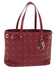 CHRISTIAN D1OR Canage Panarea Hand Bag PVC Leather Red 01-BO-0130 Auth 49472