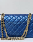 19A CH Iridescent Royal Electric Blue 2.55 225 Medium Reissue Flap Bag
