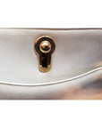 Early G GCCI White & Ivory Leather Padlock Hobo w Gold Clasp