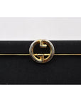 1960's GCCI mod black silk interlocking GG clutch purse