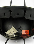 HMS Birkin 35cm Togo Leather Handbags 6099 Black Silver