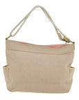 BBERRY Blue Label Shoulder Bag Canvas Beige Auth 51700
