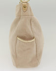 BBERRY Blue Label Shoulder Bag Canvas Beige Auth 51700