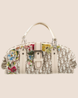 CHRISTIAN D1OR 2005 D1ORISSIMO FLORAL EMBROIDERED TROTTER BAG
