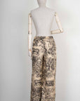 CHRISTIAN D1OR Chez Moi Pants Toile de Jouy Motif Silk Beige