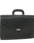 BBERRY Briefcase Leather Black Auth 58915