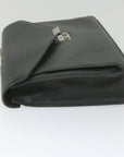 BBERRY Briefcase Leather Black Auth 58915